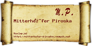 Mitterhöfer Piroska névjegykártya
