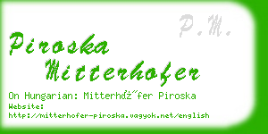 piroska mitterhofer business card